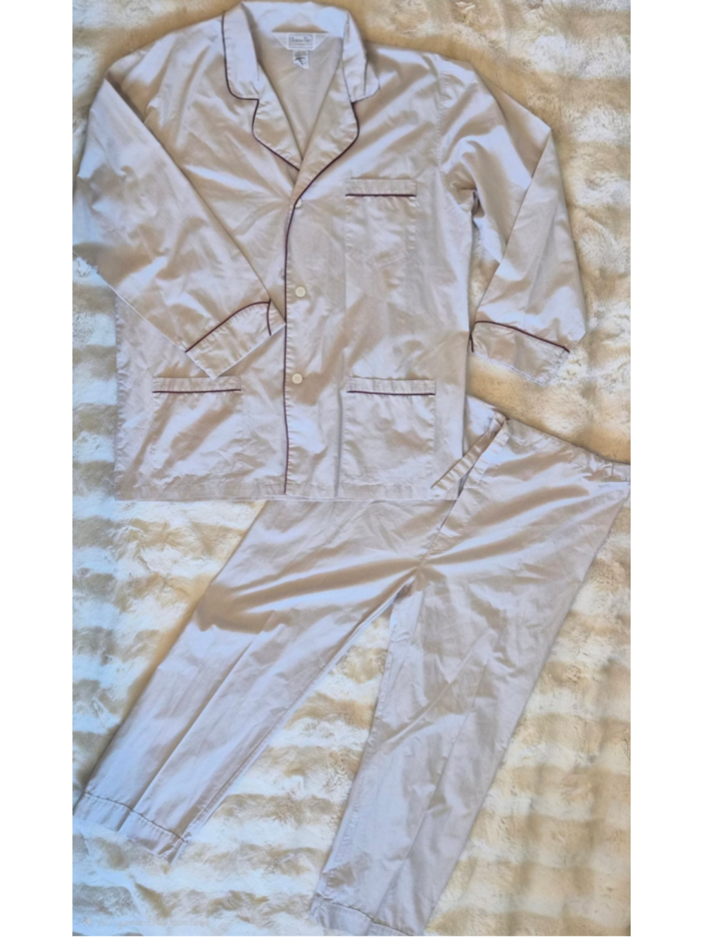 Vintage Christian Dior Pajama Set Mens L Le Connaisseur 2 Piece Lounge Sleepwear